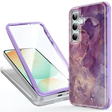 Imagem de Esdot Capa para Samsung Galaxy S24 FE com protetor de tela integrado - moldura frontal de policarbonato rígido durável + capa traseira de TPU macio, designs bonitos da moda para mulheres, capa