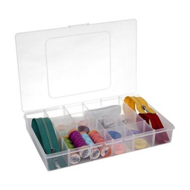 Imagem de Caixa Organizadora 12 Divisórias N1 Plástica Transparente - Jaguar