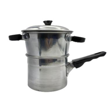 Imagem de Cuscuzeiro Mini Pequeno 12cm Individual Aluminio Nacional, Polido