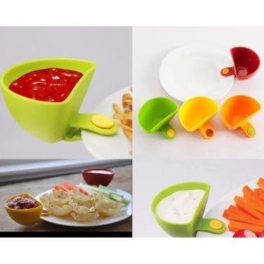 Imagem de Kit 4 Molheiras Com Prendedor Clipe Para Lateral de Pratos - JW SHOP