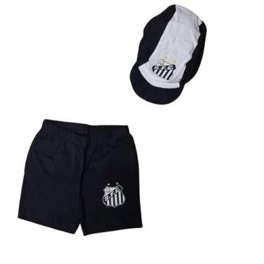 Imagem de Kit Bebê Santos Com Shorts e Boné Oficial - Revedor, M
