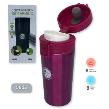 Imagem de Copo Termico 380ml Garrafa A Vacuo Aço Inox Academia - HM Comércio 