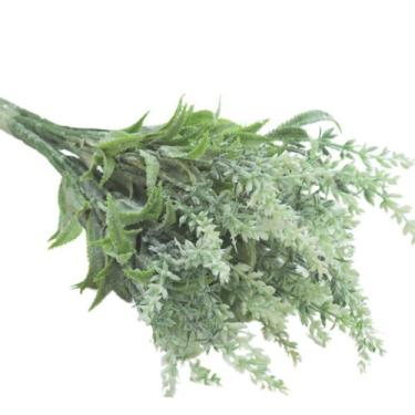 Imagem de Buquê De Lavanda Artificial Com Nevada Flor Do Campo Lilás Branca Deco