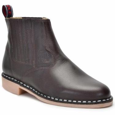 Imagem de Botina Masculina Couro Blaqueado Elástico Resistente - Mila Marques, M