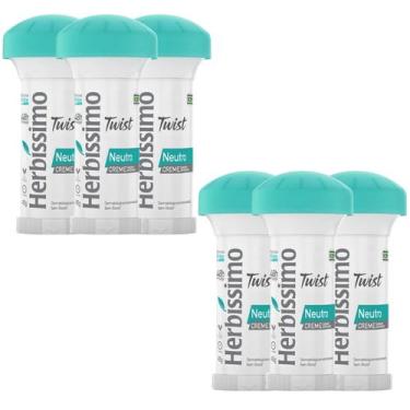 Imagem de Kit 6 Desodorante Twist Creme Neutro Herbíssimo 45G - Dana - Dana Cosm