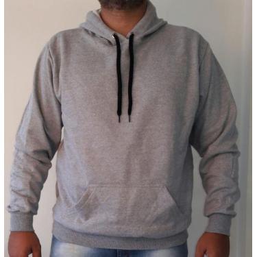 Imagem de Blusa moletom unissex masculino e feminino canguru fechado com capuz -