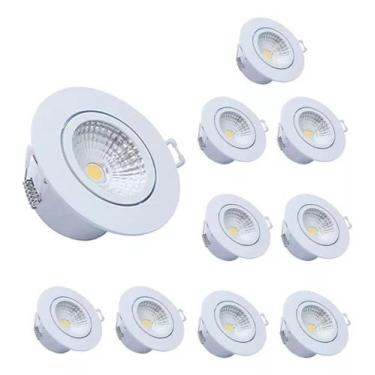 Imagem de Kit 10 spot led teto embutir redondo 7w - ROYA, BRANCO QUENTE