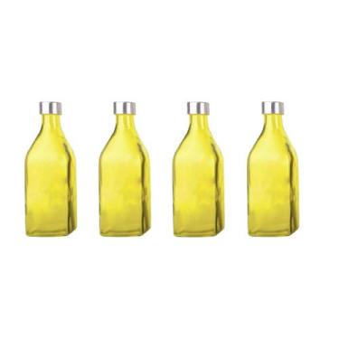 Imagem de 4un GARRAFA DE VIDRO C/ TAMPA SCOTCH ÁGUA SUCO AMARELO - Tuut