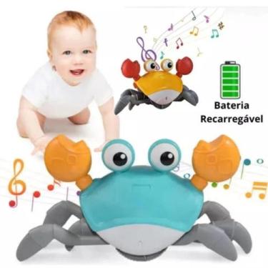 Imagem de Caranguejo Brinquedo Bebe Fujão Sensor Som Luz Recarregável - Toys