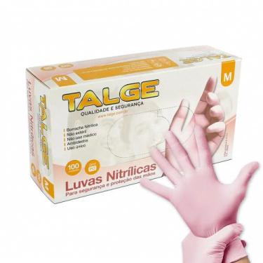 Imagem de Luva talge com pó nitrilica rosa 100 un - Poderosa Sempre, G