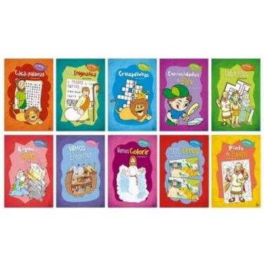 Imagem de Livro Infantil Coleção Atividades Bíblicas Aprendendo Kit Com 10 Livro