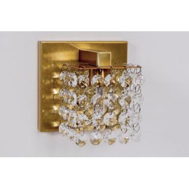Imagem de Lustre Arandela Cristal Quadrada Dourado 452 - ILUMINAMUNDO