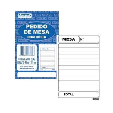 Imagem de Bloco comanda pedido de mesa c/cópia 50x2vias pcte 20 blocos - São Dom