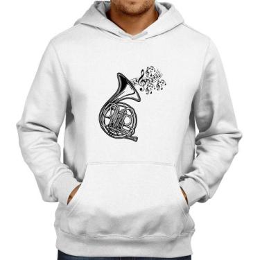 Imagem de Moletom Trompa Notas Musicais - Foca na Moda, Branco, M
