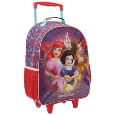 Imagem de Mochila com Rodas Escolar Princesas Disney Castelo - Xeryus