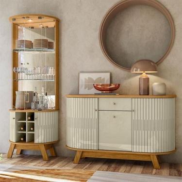 Imagem de Aparador para Sala Buffet Ambiente Monza e Cristaleira Marina Cumaru O