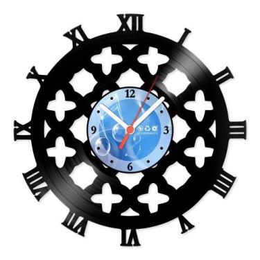 Imagem de Relógio De Parede Disco Vinil Diversos - Algarismos Romanos - VDI-340 