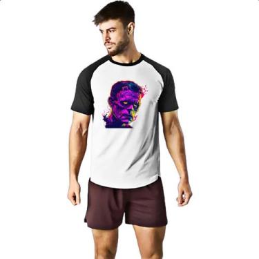 Imagem de Camiseta Raglan Frankstein Neon Art Face - Alearts, EG