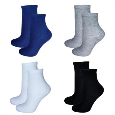 Imagem de Kit 12 Pares Meias Infantil Juvenil Criança Unissex Menina Menino Sort