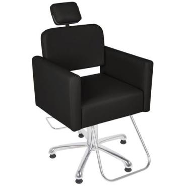 Imagem de Cadeira de Cabeleireiro Encosto Fixo - Ravenna - CC&S, Preto
