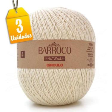 Imagem de Kit Barbante Barroco Natural 4/4 4 Fios 700g - 3 unidades - CÍRCULO