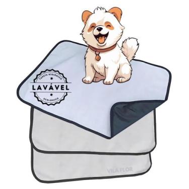 Imagem de 3 Tapetes Higiênicos 70x50 Tradicional Laváveis para cães 200 Lavagens