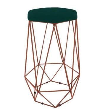 Imagem de Baqueta Paris Alta Hexagonal Base Bronze - Jbf Poltronas e Cia, Verde