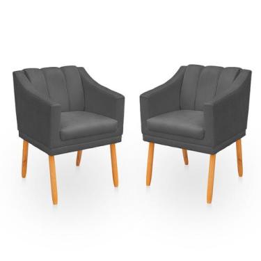 Imagem de Kit Poltrona Cadeira para Sala Confortável e Moderna Mila Suede - Bela