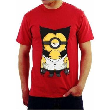 Imagem de Camiseta Minions Volverine Xmen Desenho Masculina - Tee Geek, GG, Verm