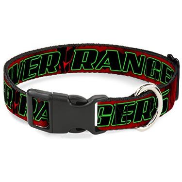 Imagem de Buckle-Down Power Rangers/Megazord Head Coleira de gato com separação vermelho/verde/amarelo/preto, 1,27 cm x 22,86 cm - 38,10 cm/Grande