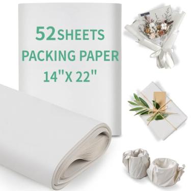 Imagem de Phinus Papel de embalagem de 14 "x 22", folhas de papel de embalagem para movimentação, papel de embalagem para movimentação, papel de jornal para remessa, enchimento de caixa, embrulho, pro