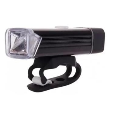 Imagem de Farol Bike Bicicleta Lanterna USB Recarregavel em Metal Preto