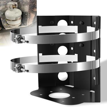 Imagem de Suporte de tanque de propano resistente para churrasco de 9 kg adequado para tanques de gasolina de churrasco de 17 20 kg de 10 kg, para veículos, caminhões, trailers, carros, trailers, barcos de