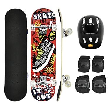 Imagem de DM Toys Skate Infantil Com Acessórios Kit Proteção Semiprofissional, Modelo: DMR6052 TENIS, Cor: Multicor