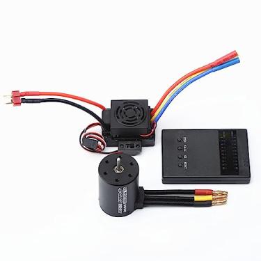 Imagem de Daconovo Motor sem escova 3650 3600KV com 60A ESC e placa programadora Combo Substituição para HSP HPI 1:8/1:10 Controle remoto para carro e peça de barco