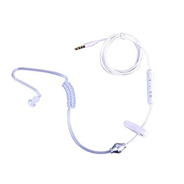 Imagem de Manybuy Fone de Ouvido Unilateral Intra Auricular com Fio e Microfone, Headphone Mono de Um Lado 3,5 mm com Tubo de Ar Transparente