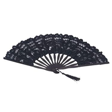 Imagem de Ventilador Dobrável Decorativo Com Ventilador Dobrável, Ventilador de Mão Design de Renda Sagrada, Ventilador de Mão Portátil Perfeito para Aniversários e Festivais, Família e