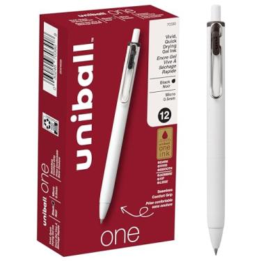 Imagem de Uniball One caneta de gel pacote com 12; canetas micro pretas de 0,5 mm; canetas de tinta gel | Materiais de escritório vendidos pela Uniball são canetas; canetas esferográficas; canetas coloridas;