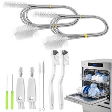 Imagem de Palksky Kit de escova de limpeza de lava-louças, acessórios de limpeza de lava-louças, pacote com 2 6 peças, escova de limpeza profunda - escova de tubos flexíveis, escova de fenda, escova de lacuna