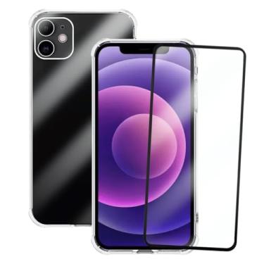 Imagem de Kit Capinha Capa Antiqueda Compatível com iPhone 12 + Película de Vidro 3D