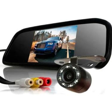 Imagem de Retrovisor monitor veicular 4.3 polegadas +camera de ré com infraverme
