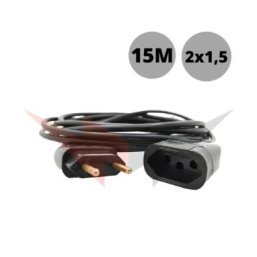Imagem de Extensão elétrica 15metros cabo Pp2x1,0mm cabo reforçado - Santil