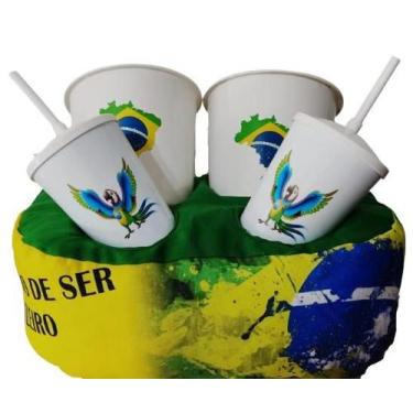 Imagem de Almofada Com 2 Baldes Porta Pipoca Brasil personalizada - Maria dos Re