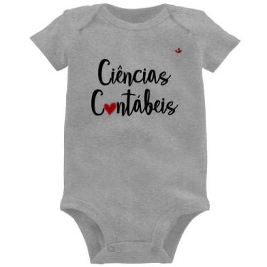Imagem de Body Bebê Ciências Contábeis por amor - Foca na Moda, Cinza, GG