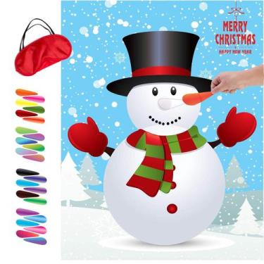 Imagem de Jogos de Natal MISS FANTASY Pin Nose on Snowman Kids