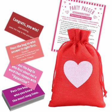 Imagem de Kit de jogo Tabyon Valentine's Day Pass The Bag com 44 cartões de dica