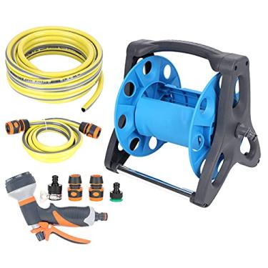 Imagem de VOMEKO 10M G1/2 Conjunto de mangueiras, carretel de mangueira de jardim, carrinho de mangueira de água do jardim, organizador de rack de armazenamento de tubo de água de push à