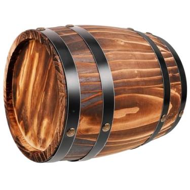 Imagem de IEUDNS Barril de vinho de carvalho grande porto vintage barril envelhecido em madeira de vinho, barril de vinho, dispensador de balde de uísque, para casa de, CafÉ, M