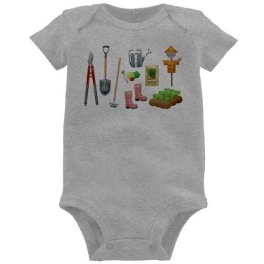 Imagem de Body Bebê Jardinagem Paisagista - Foca na Moda, Cinza, M