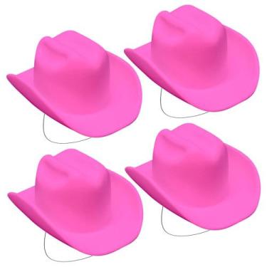 Imagem de 4 Chapéus Boiadeira Castela Rosa Vaqueiro Adulto e Infantil Festa Fant